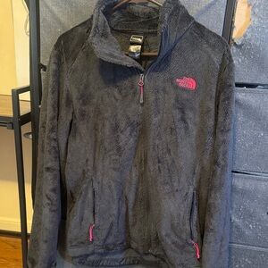 The North Face Women's Black Teddy Jacket with Pink Accents